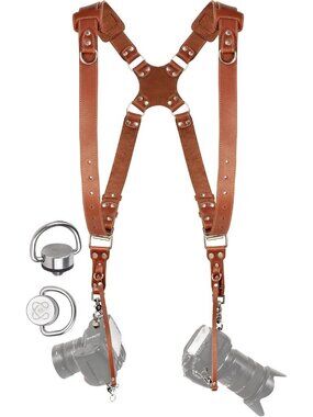Dual Camera Harness Leather Strap for DSLR/SLR - All-Day Comfort & Support